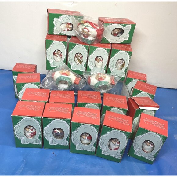 1990s Lot Of 3 Robel Hall Capn Teddy Glow Bell Light Up Porcelain Ornament-RARE - Picture 8 of 9